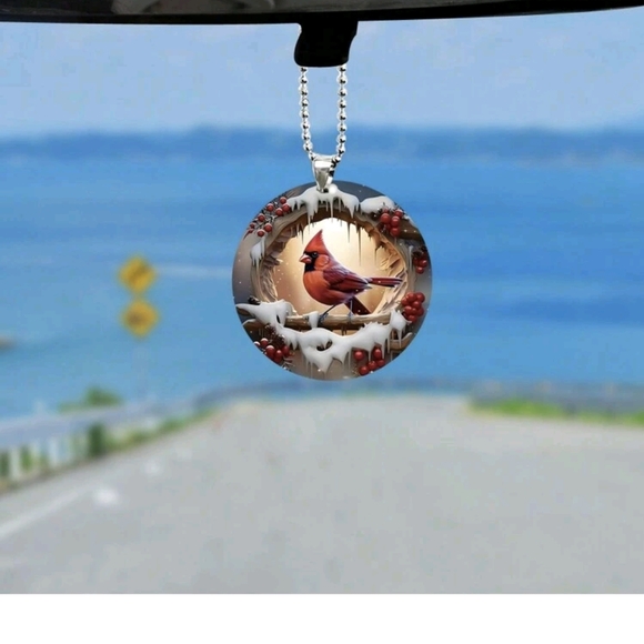 Cardinal Mirror Tag/Keychain - Picture 2 of 6
